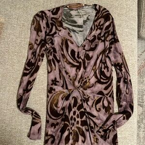 Vintage Italian lilac and brown Roberto Cavalli dress